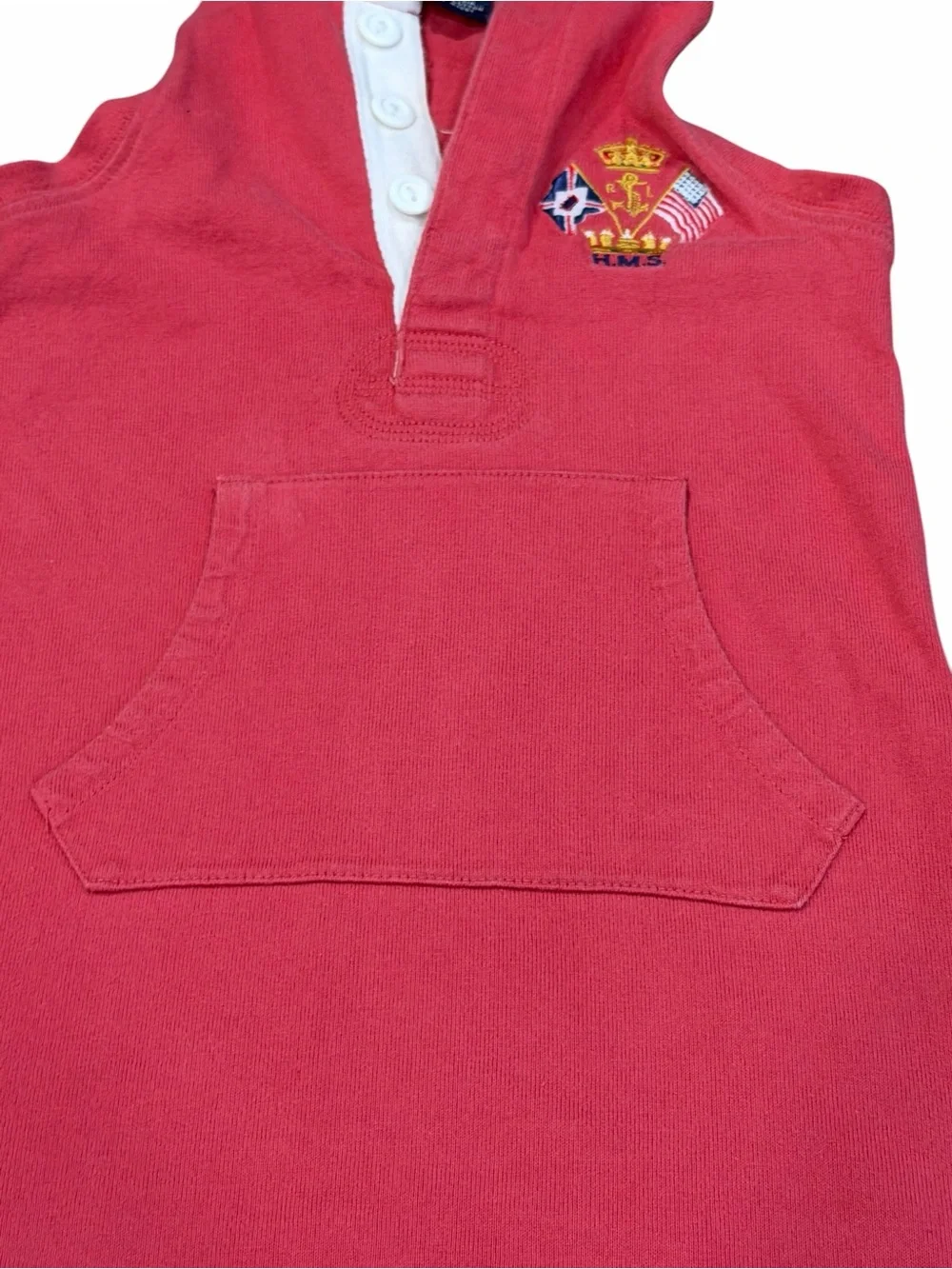 Ralph Lauren Coral Hooded Sleeveless Kids Dress, Size 4